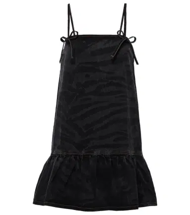 Ganni Zebra-print denim minidress | Thumbnail 1