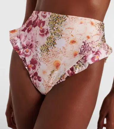 Agua by Agua Bendita Jengibre ruffled floral high-rise bikini bottoms | Thumbnail 4