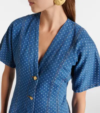 Ganni Polka-dot denim minidress | Thumbnail 2