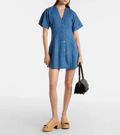 Ganni Polka-dot denim minidress | Thumbnail 3