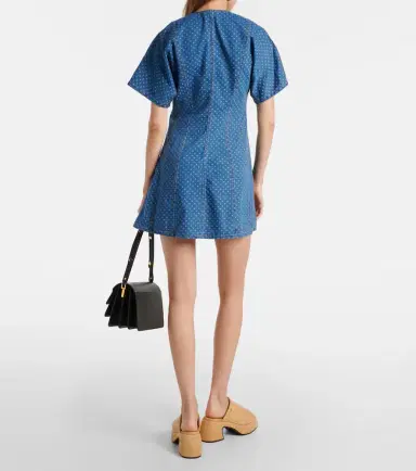 Ganni Polka-dot denim minidress | Thumbnail 4
