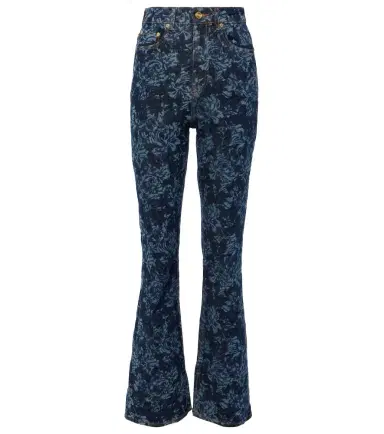 Ganni Printed high-rise flared jeans | Thumbnail 1