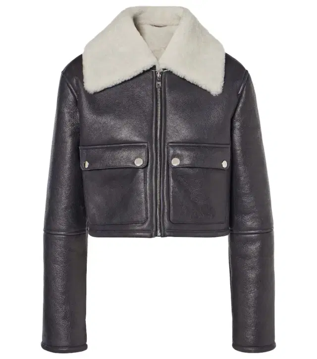 Dolce & Gabbana Shearling-trimmed cropped leather jacket