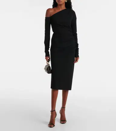 Dolce & Gabbana Draped jersey midi dress | Thumbnail 4