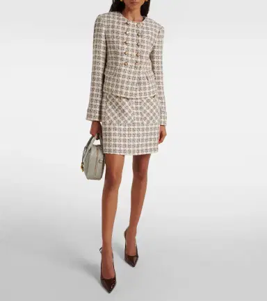 Veronica Beard Bentley checked tweed jacket | Thumbnail 3