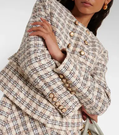 Veronica Beard Bentley checked tweed jacket | Thumbnail 4