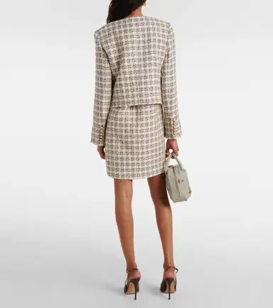 Veronica Beard Bentley checked tweed jacket | Thumbnail 5
