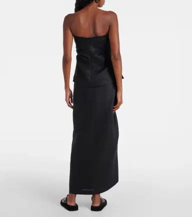 SIR Josefina strapless linen top | Thumbnail 5
