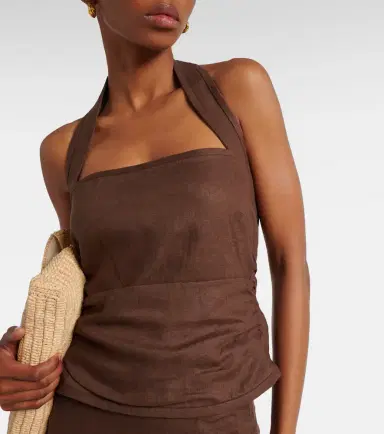 SIR Jerry Halter Bodice linen top | Thumbnail 3