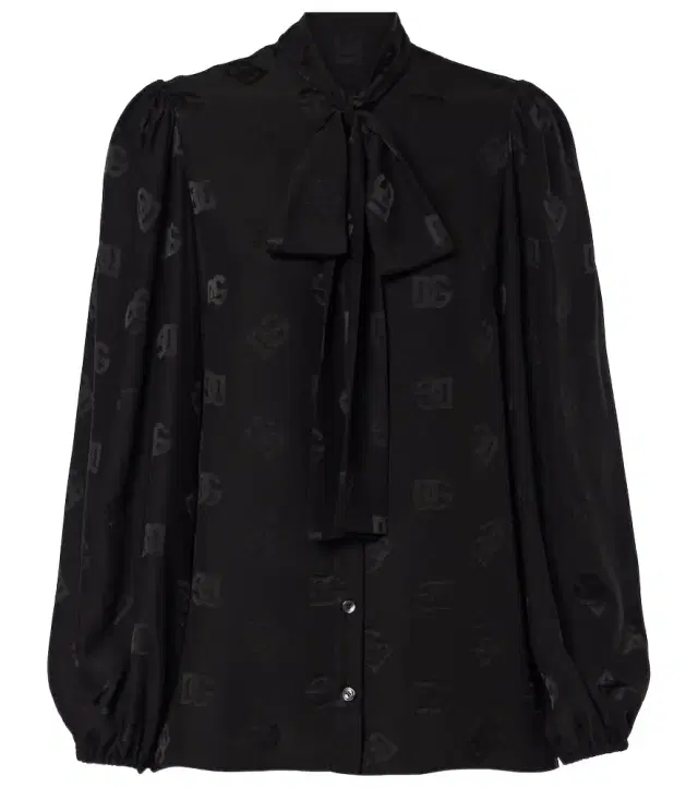 Dolce & Gabbana DG bow-detail silk blouse