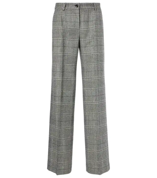 Dolce & Gabbana Prince of Wales check wool and cashmere flared pants