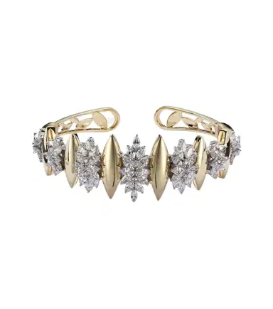 Yeprem Golden Strada 18kt gold and white gold bangle with diamonds | Thumbnail 1 Yeprem Golden Strada 18kt gold and white gold bangle with diamonds | Thumbnail 1