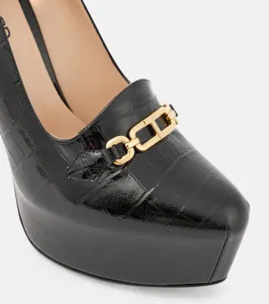 Tom Ford Croc-effect patent leather platform pumps | Thumbnail 2