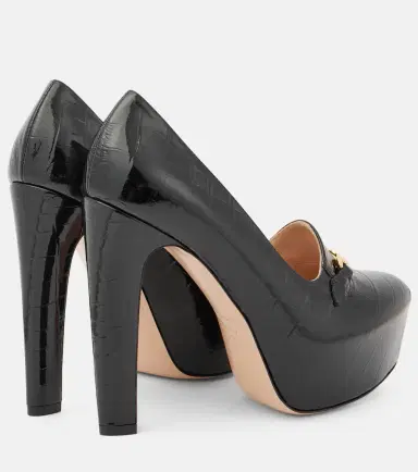 Tom Ford Croc-effect patent leather platform pumps | Thumbnail 3