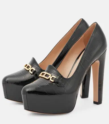 Tom Ford Croc-effect patent leather platform pumps | Thumbnail 4