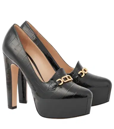 Tom Ford Croc-effect patent leather platform pumps | Thumbnail 1