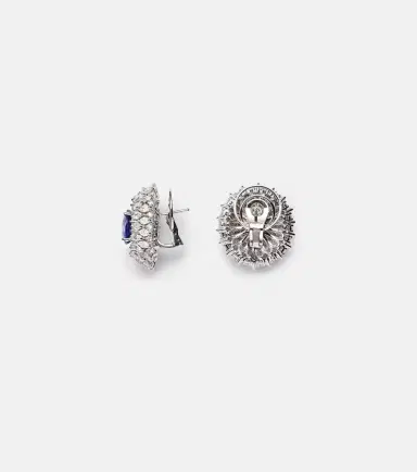 YEPREM Reign Supreme 18kt white gold earrings with diamonds and sapphires | Thumbnail 4 YEPREM Reign Supreme 18kt white gold earrings with diamonds and sapphires | Thumbnail 4