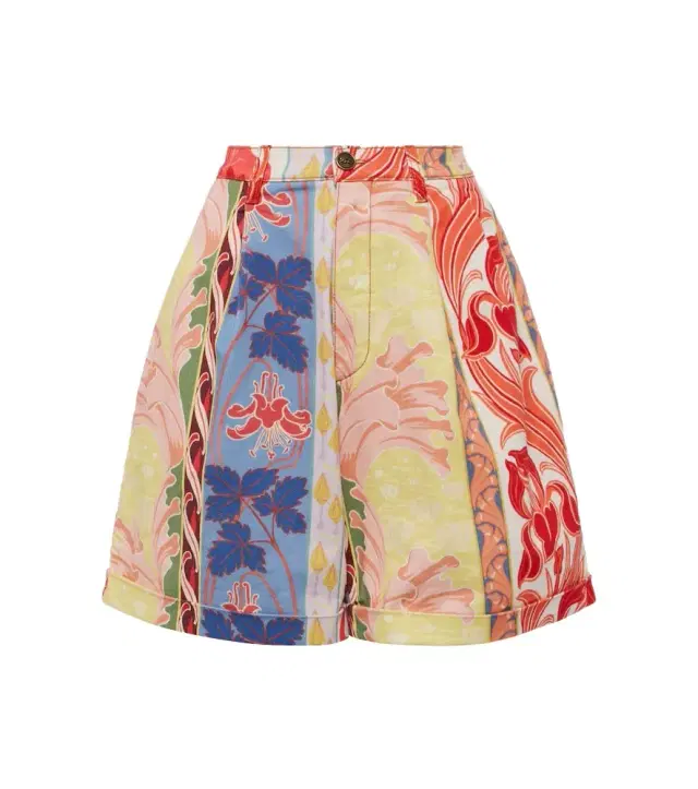 Etro Printed denim shorts