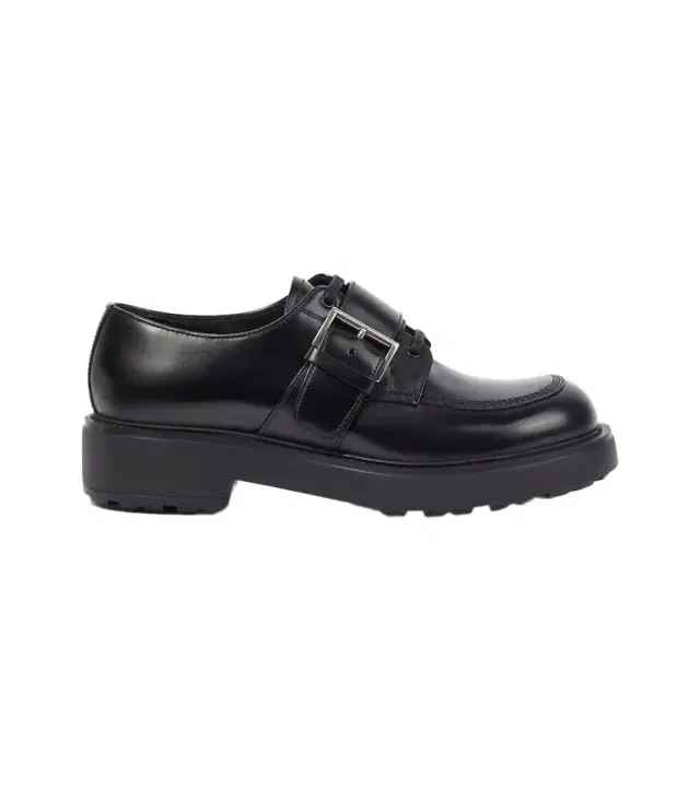 Brushed leather lace-up derbies
