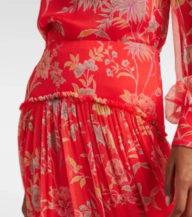 Etro Floral tiered silk maxi skirt | Thumbnail 3