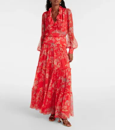 Etro Floral tiered silk maxi skirt | Thumbnail 4