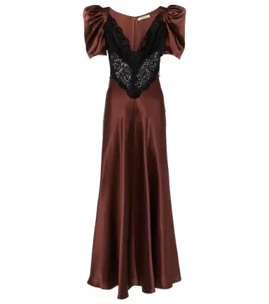 Rodarte Lace-trimmed silk charmeuse gown | Thumbnail 1