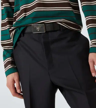 Prada Saffiano leather logo belt | Thumbnail 4