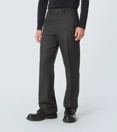 Prada Prince of Wales cropped virgin wool pants | Thumbnail 4 Prada Prince of Wales cropped virgin wool pants | Thumbnail 4