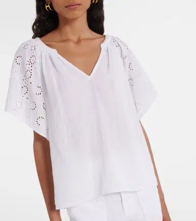 Velvet Tish embroidered cotton top | Thumbnail 4
