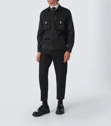 Prada Mid-rise cotton wide-leg pants | Thumbnail 4