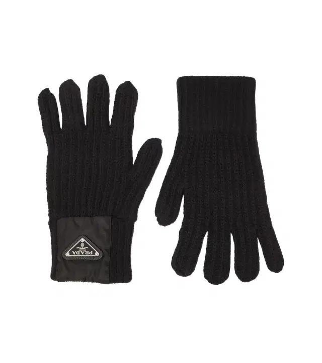 Ribbed-knit wool and cashmere gloves