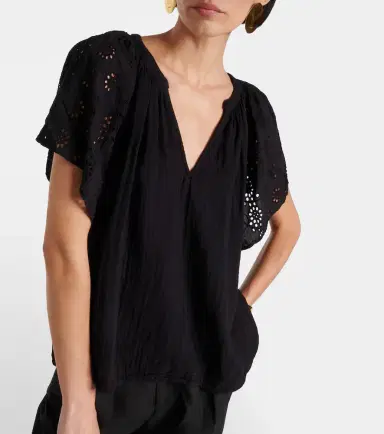 Velvet Tish embroidered cotton top | Thumbnail 3