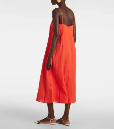 Velvet Stephie linen midi dress | Thumbnail 3