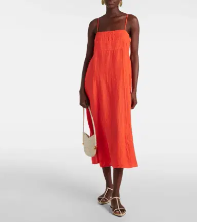 Velvet Stephie linen midi dress | Thumbnail 4