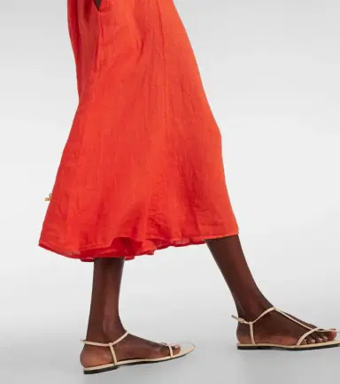 Velvet Stephie linen midi dress | Thumbnail 5