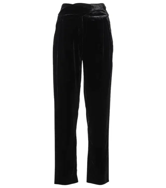 Blaze Milano Blazé Milano Afterglow high-rise velvet slim pants