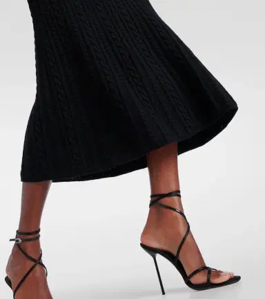 Alessandra Rich Cable-knit wool midi skirt | Thumbnail 3