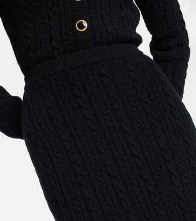 Alessandra Rich Cable-knit wool midi skirt | Thumbnail 5