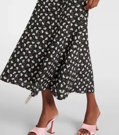 Alessandra Rich Printed silk midi dress | Thumbnail 4
