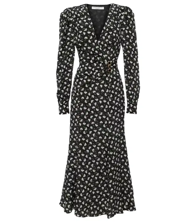 Alessandra Rich Printed silk midi dress