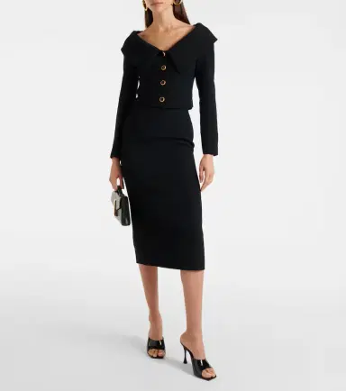 Alessandra Rich Wool midi skirt | Thumbnail 3