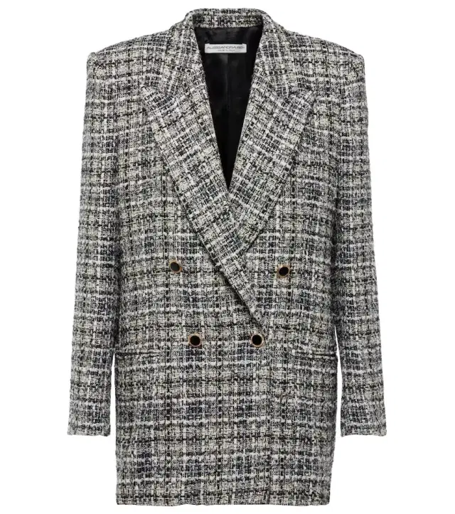 Alessandra Rich Wool lamé tweed blazer
