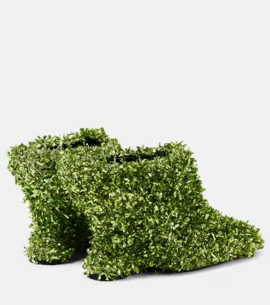 Dries Van Noten 105 glitter metallic wedge mules | Thumbnail 2