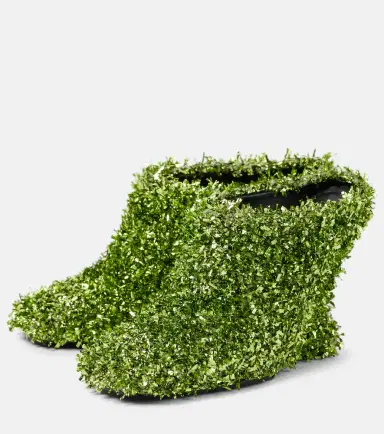 Dries Van Noten 105 glitter metallic wedge mules | Thumbnail 4