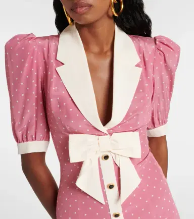 Alessandra Rich Bow-detail polka-dot silk maxi dress | Thumbnail 3
