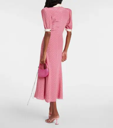 Alessandra Rich Bow-detail polka-dot silk maxi dress | Thumbnail 5