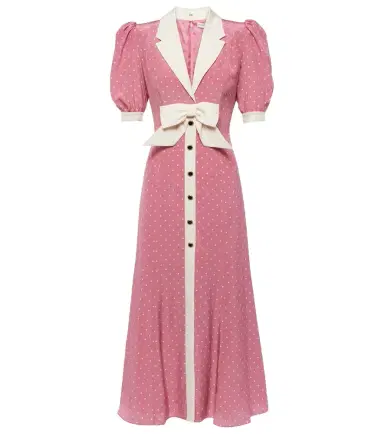 Alessandra Rich Bow-detail polka-dot silk maxi dress | Thumbnail 1