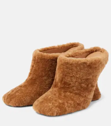 Dries Van Noten Shearling wedge mules | Thumbnail 2