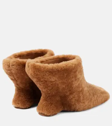 Dries Van Noten Shearling wedge mules | Thumbnail 4