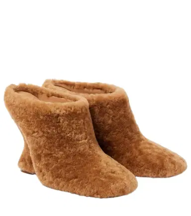 Dries Van Noten Shearling wedge mules | Thumbnail 1